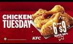 6pc Chicken for $9 at KFC (Tuesdays)