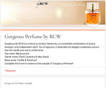 Free Sample of Gorgeous Perfume by RCW Delivered