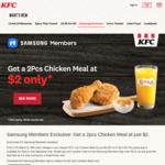 KFC: Get a 2pcs Chicken Meal at just $2 (Samsung Members Exclusive) till 26th April 2020