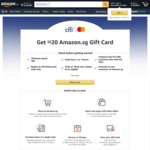 Bonus $20 Gift Card When You Spend $80 at Amazon SG (Citibank Mastercard, New Customers)