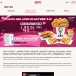 Celebration Feast for $41.95 (U.P. $60.50) + Free Walch Limited Edition Automatic Hand Wash at KFC