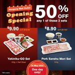 Yakiniku-GO Set for $9.90 (U.P. $19.80) or Pork Sanshu Mori Set for $8.90 (U.P. $17.80) at Yaikiniku-GO [Hougang Mall]