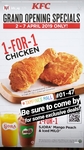 1 for 1 Chicken and SJORA Peach & Milo at KFC (Tampines Mall) 