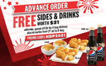 Free Medium Whipped Potatoes, 12pc Nuggets & 400ml Pepsi ($35 Min Spend) at KFC Delivery [Advanced Order]