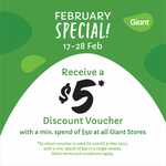 Spend $50, Get a $5 Return Voucher at Giant