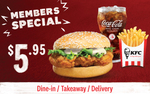 Original Recipe Burger Meal from $5.95 at KFC
