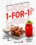 1 for 1 Kimchi Strawberry Spritzers & Luncheon Meat Fries at Bonchon (Dine-In, Hillion Mall)