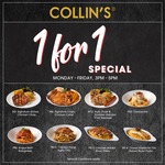 1 for 1 Special During Weekday Tea Time at Collins (3pm to 5pm Daily)