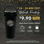 Limited Edition 500ml Matte Black Tumbler for $9.90 (U.P. $19.90) with Any Purchase at The Coffee Bean & Tea Leaf