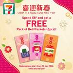 Spend $8, Get a Free Set of 6 Limited Edition Red Packets at 7-Eleven