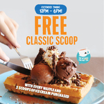 Free Classic Scoop with Every Waffle and 2 Scoops of Ice Cream Purchased at Udders Ice Cream (12pm-6pm Daily)