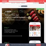 $12 Cashback (New Customers) or 1.5% Cashback (Existing Customers) for UberEATS Orders [ShopBack]