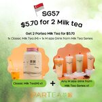 Medium Classic Milk Tea & Medium Milk Tea Series Drink for $5.70 at Partea