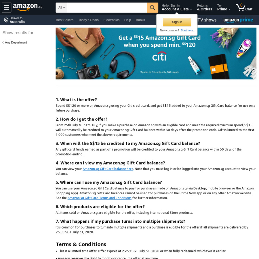 Bonus 15 Gift Card When You Spend 1 At Amazon Sg Citi Cards Cheapcheaplah