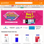Buy 1 Get 1 Free on All Face Masks at Guardian
