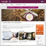 Up to 10% off Economy Class and up to 15% off Premium Class Tickets from Qatar Airways (Travel 11 January and 14 June 2017)