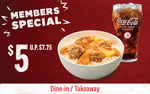Curry Rice Bowl and Regular Coke Zero for $5 at KFC