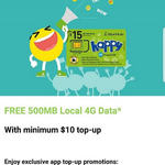Starhub: Free 500MB Data (30 Day Expiry) with Minimum $10 Credit Top Up  [Happy Prepaid App]
