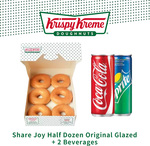 Half Dozen Original Glazed Doughnuts & 2 Beverages for $15.80 (U.P. $19.60) at Krispy Kreme via Lazada