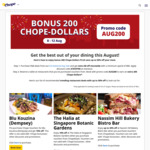 Bonus 200 Chope-Dollars with Any Rservation at Chope