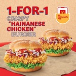 1 for 1 Crispy Hainanese Chicken Burger at McDonald's via App