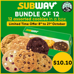 12 Cookies for $10.10 at Subway (U.P. $14) via Qoo10