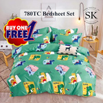 Buy 1 Free 1 Bedsheet Set 100% Cotton From $7.90 + $1.99 Delivery @ SK E-Commerce Via Qoo10