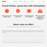 Club Jetstar: 20% off Bags and Seat Selection, Discounted Flights + More $18 Per Year (U.p. $48) @ Jetstar