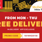 Free Delivery at McDonald's (Monday to Thursday, McDelivery App Exclusive)