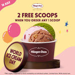 2 Free Scoops with 1 Scoop Purchased ($5.90) at Häagen-Dazs