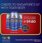 3x 500mL Cans of Tiger Beer for $9.80 (U.P. $15.30) at Cheers