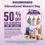 50% off Oat Milk Lattes, Cappuccinos, Butterfly Pea Cold Brew Tea, Select Ice Blended Drinks for Women @ The Coffee Bean