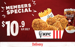 3pcs Chicken Box for $10.90 (U.P. $13.70) at KFC Delivery