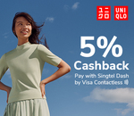 5% Cashback at UNIQLO [In-Store, Singtel Dash]