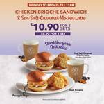 2x Chicken Brioche Sandwich & Sea Salt Caramel Mocha Latte Sets for $10.90 (U.P. $17.80) @ The Coffee Bean & Tea Leaf [Weekdays]
