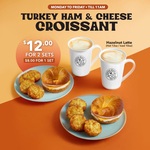 Turkey Ham & Cheese Croissant Set: 2 for $12 at The Coffee Bean & Tea Leaf