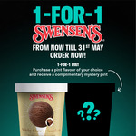 1 for 1 Pints (1st of Your Choice, 2nd Mystery Flavour) at Swensen's via Deliveroo