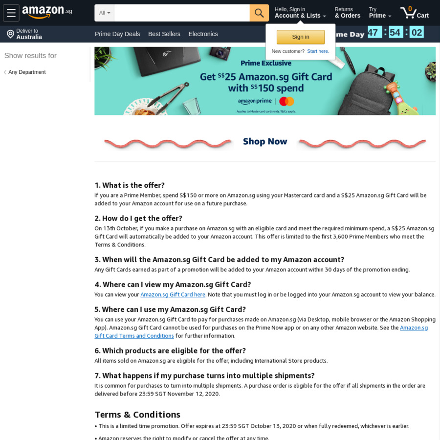 Prime Spend 150 Get A Bonus 25 Gift Card At Amazon Sg Mastercard Cheapcheaplah