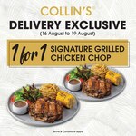 1 for 1 Signature Grilled Chicken Chop at Collin's Grille via GrabFood, foodpanda & Deliveroo