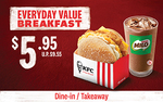 O.R Riser & Egg Burger with Regular Iced Milo for $5.95 (U.P. $9.55) at KFC