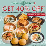 40% off ($60 Min Spend) at Tim Ho Wan via GrabFood