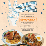 Opening Special: $9.90 for two main courses at Wild Thyme Cafe(Singapore Discovery Centre)
