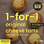 1 for 1 Original Cheese Tarts (U.P. $3.20) at Hokkaido Baked Cheese Tart
